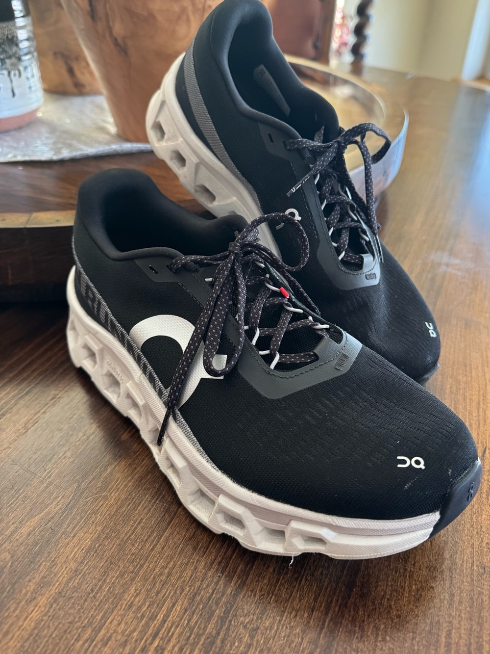 On Running Women’s Black and White Cloud Athletic Shoes